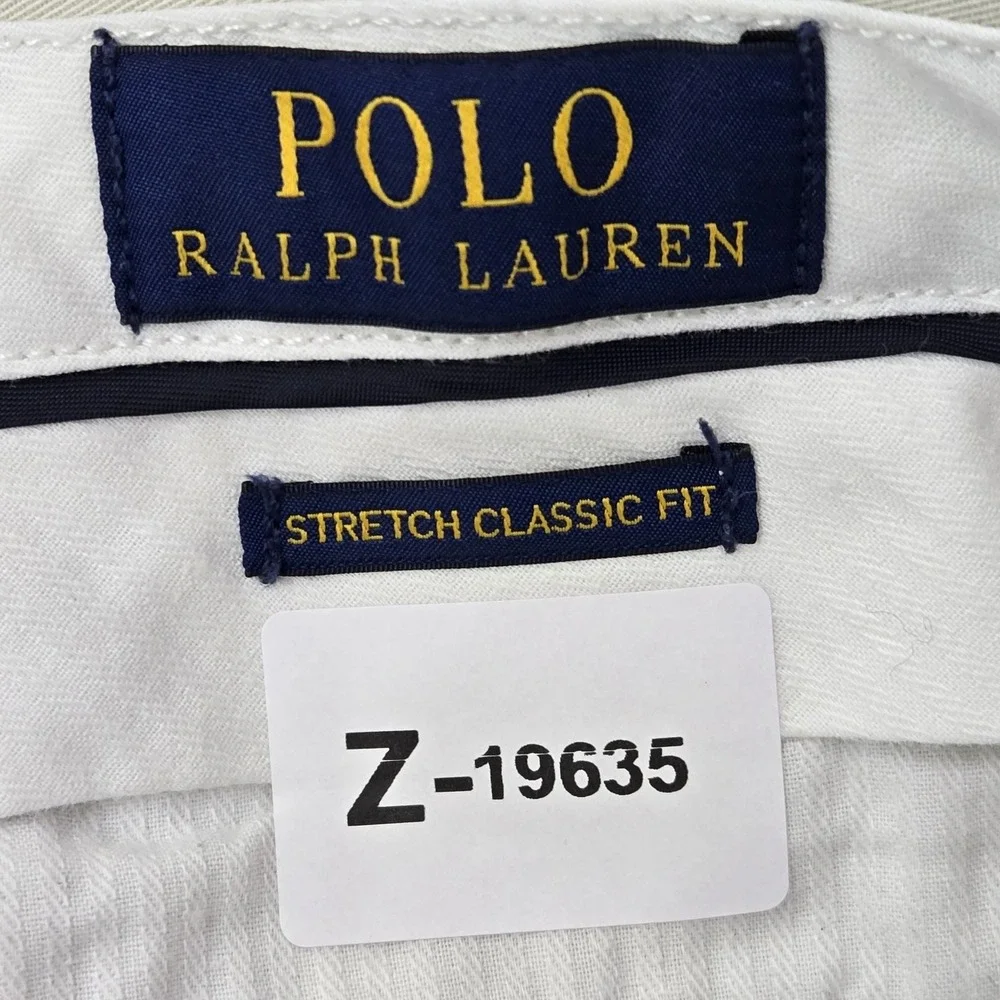 Polo Ralph Lauren Men‎ Shorts 40 Beige Classic Fit Button Logo Cotton Elastane